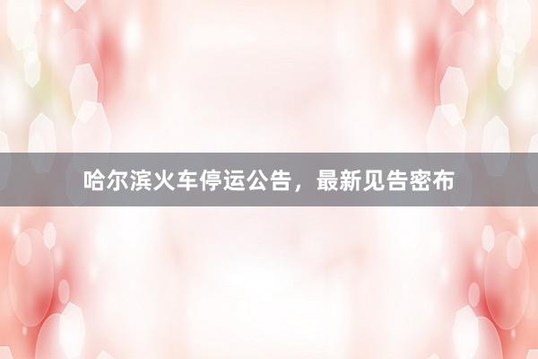 哈尔滨火车停运公告，最新见告密布