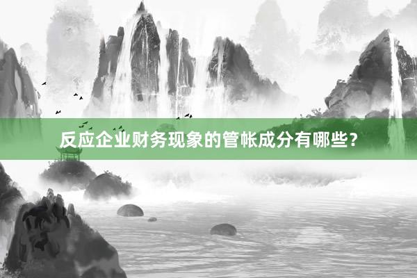 反应企业财务现象的管帐成分有哪些？